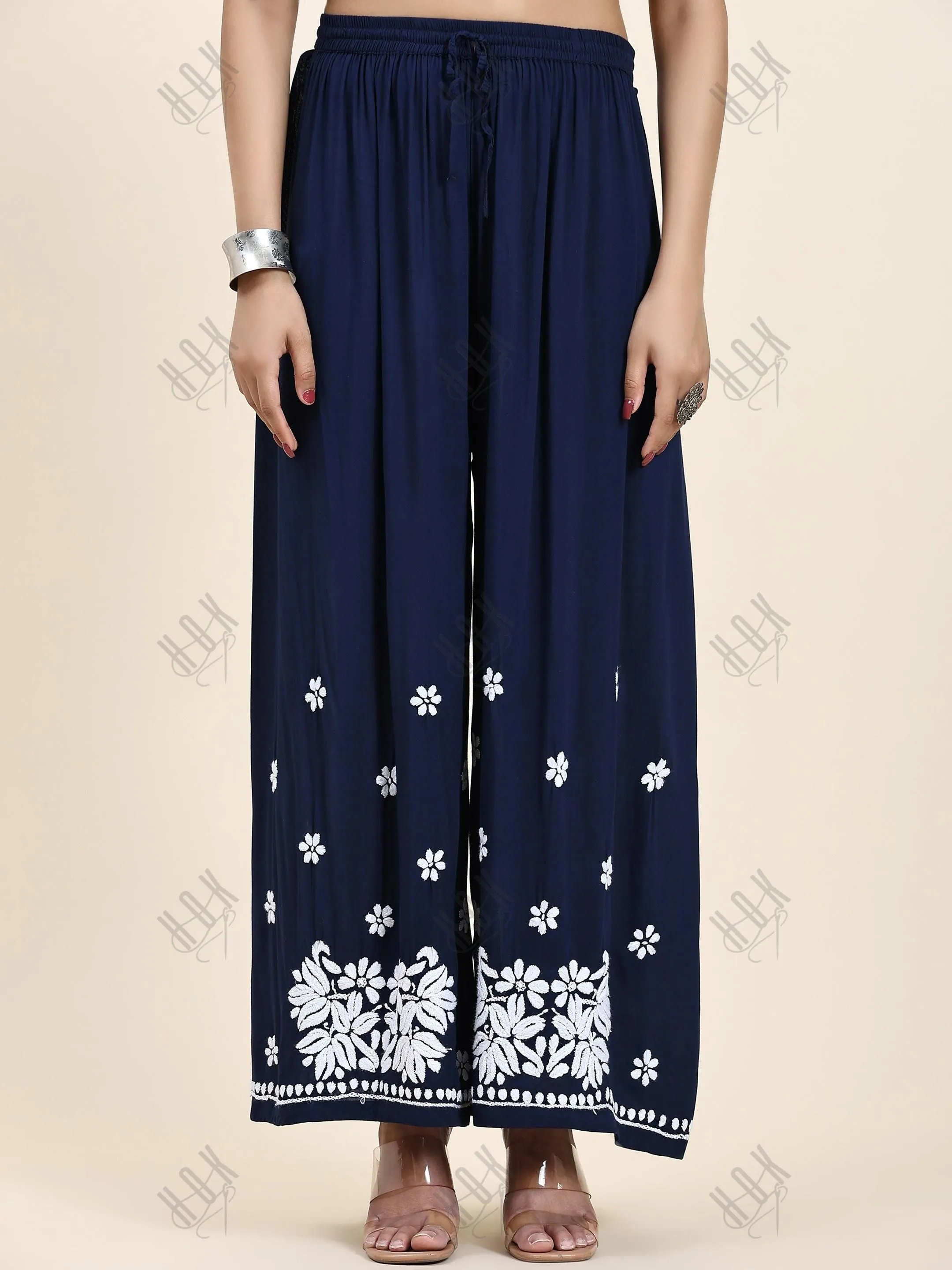 Fizaa Chikankari CO-ORD Set In Modal Cotton for Women In Blue