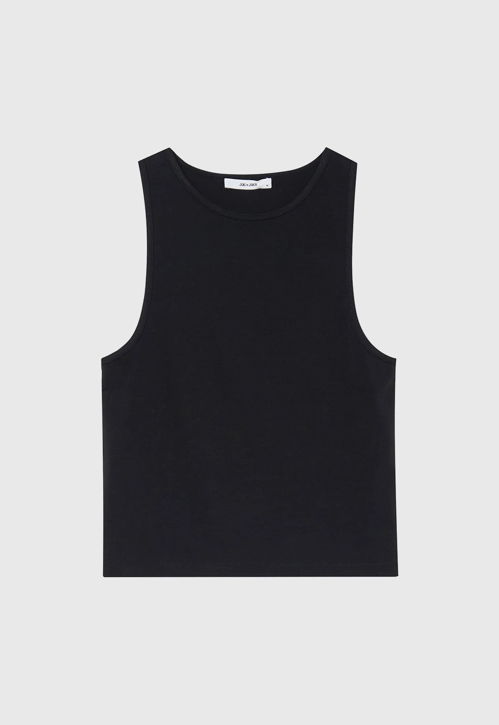 Foster Ribbed Cotton Tank - Black