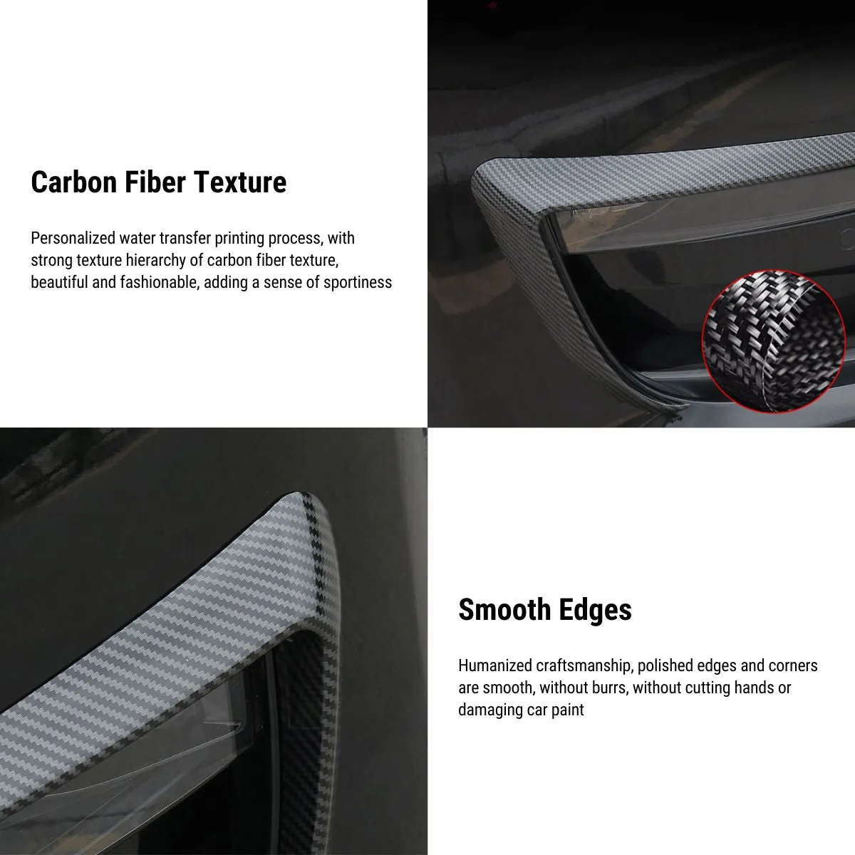 Front Fog Light Cover Eyebrow Spoiler for Tesla Model Y