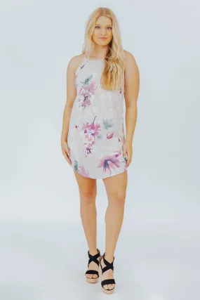 Game of Love Floral Print Dress in Lavender