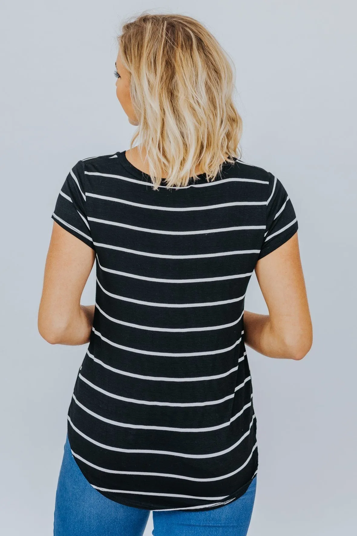 Give Me Everything Striped Top in Black