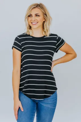 Give Me Everything Striped Top in Black