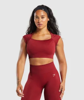 Gymshark Adapt Fleck Seamless Crop Top - Reps Red/Conditioning Red