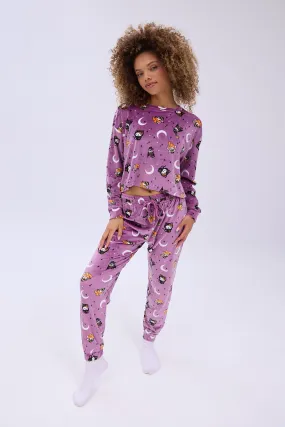 Hello Kitty And Friends Printed Velour Pajama Jogger And Tee Set