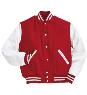 Holloway 224183 Wool Varsity Jacket w/ Leather Sleeves