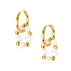 Jacqueline Pearl Hoop Earrings