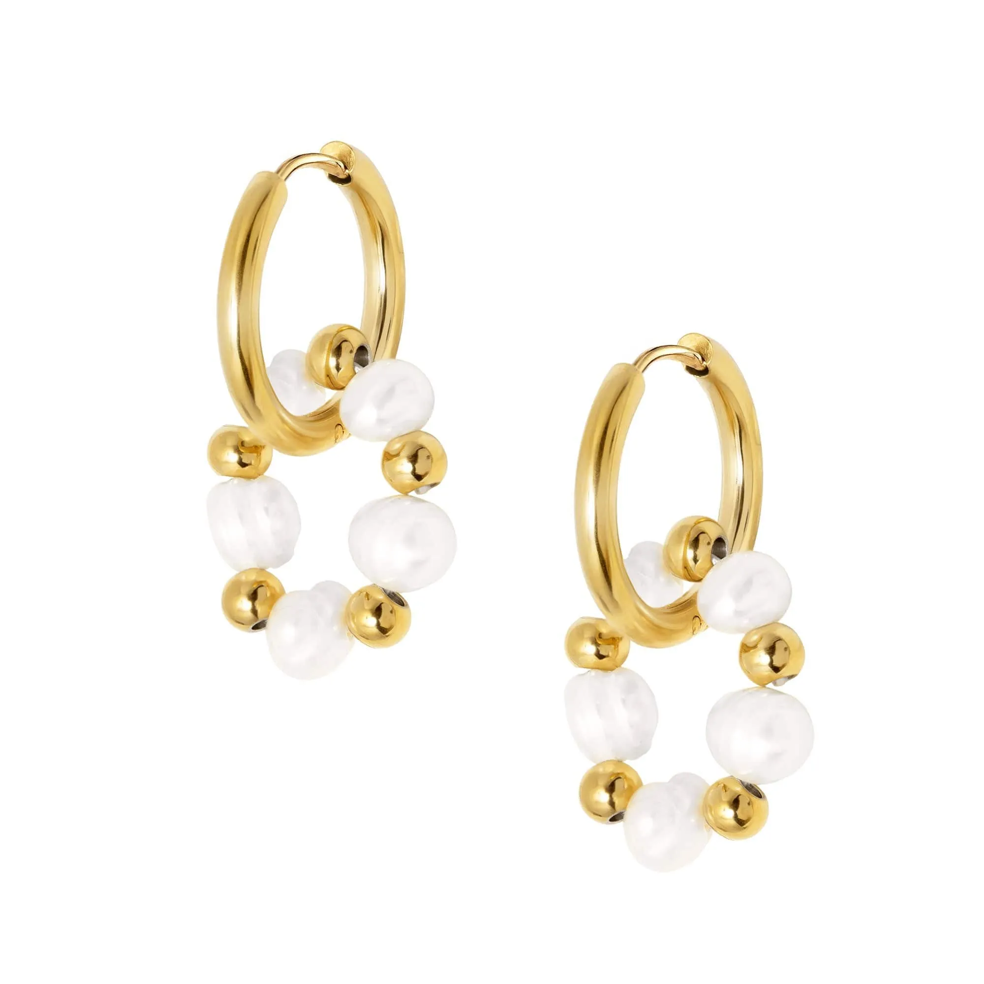 Jacqueline Pearl Hoop Earrings