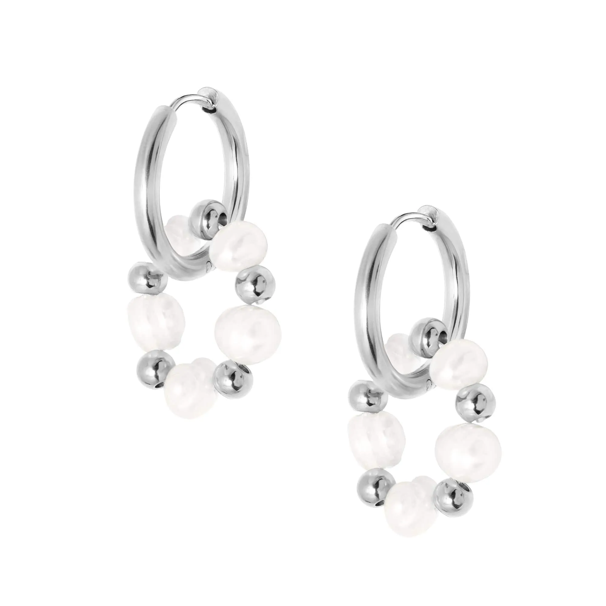 Jacqueline Pearl Hoop Earrings