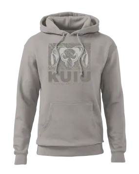 KUIU Distressed Box Logo Hoodie | Cement