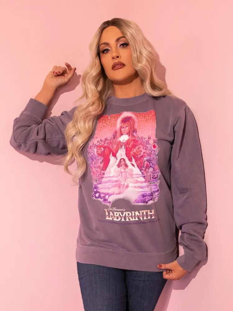 LABYRINTH™ Movie Poster Sweatshirt in Soft Lilac (UNISEX)