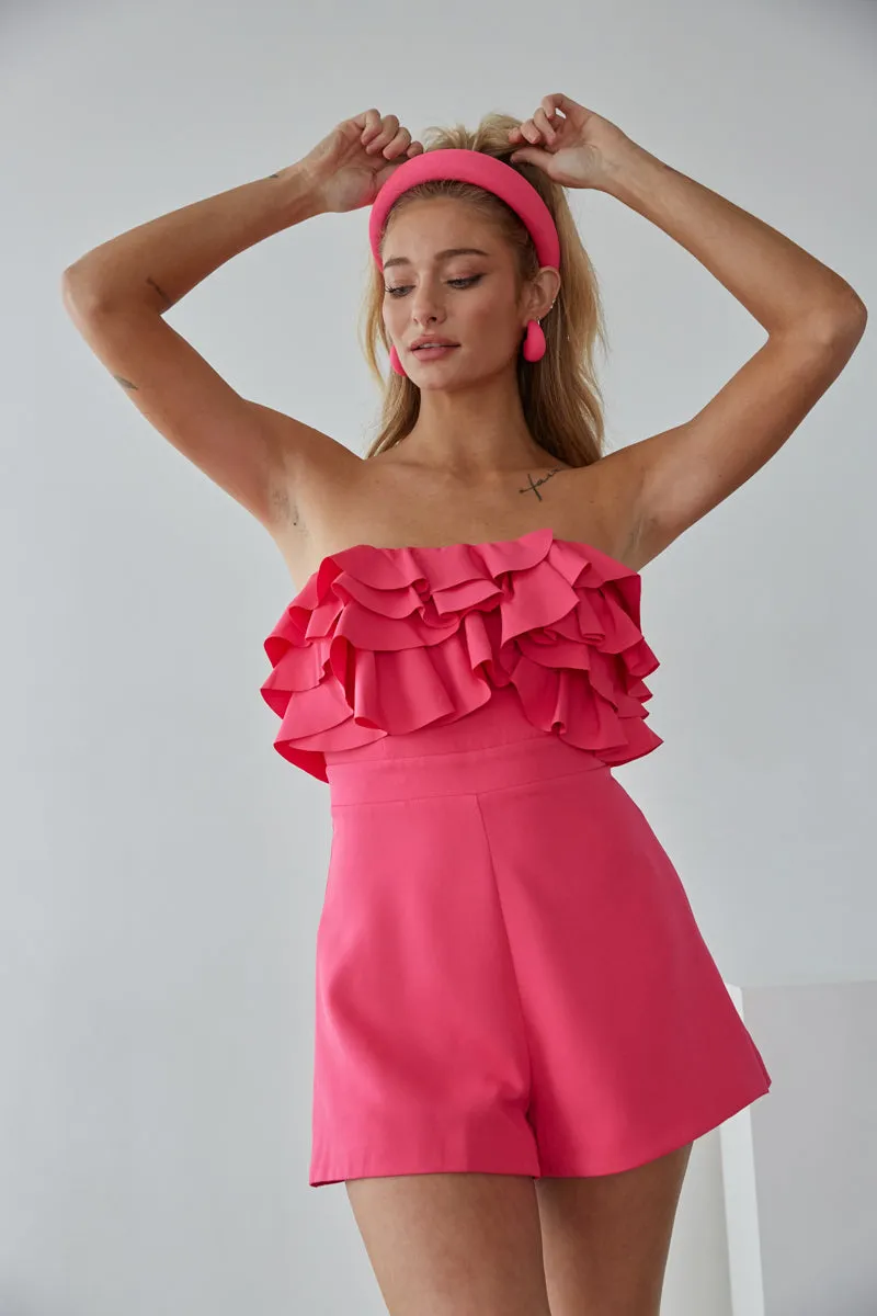 Leilani Strapless Ruffle Romper