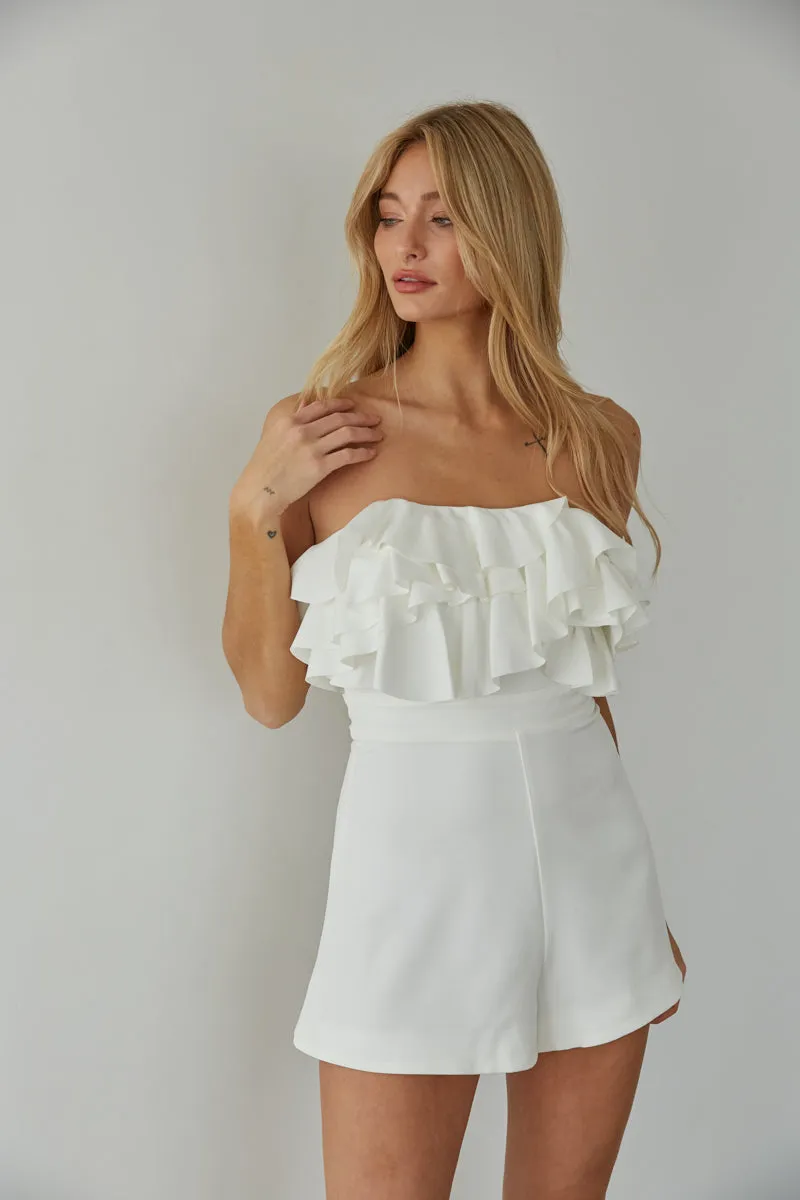 Leilani Strapless Ruffle Romper