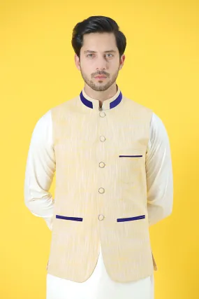 Lemon Yellow Textured Waistcoat