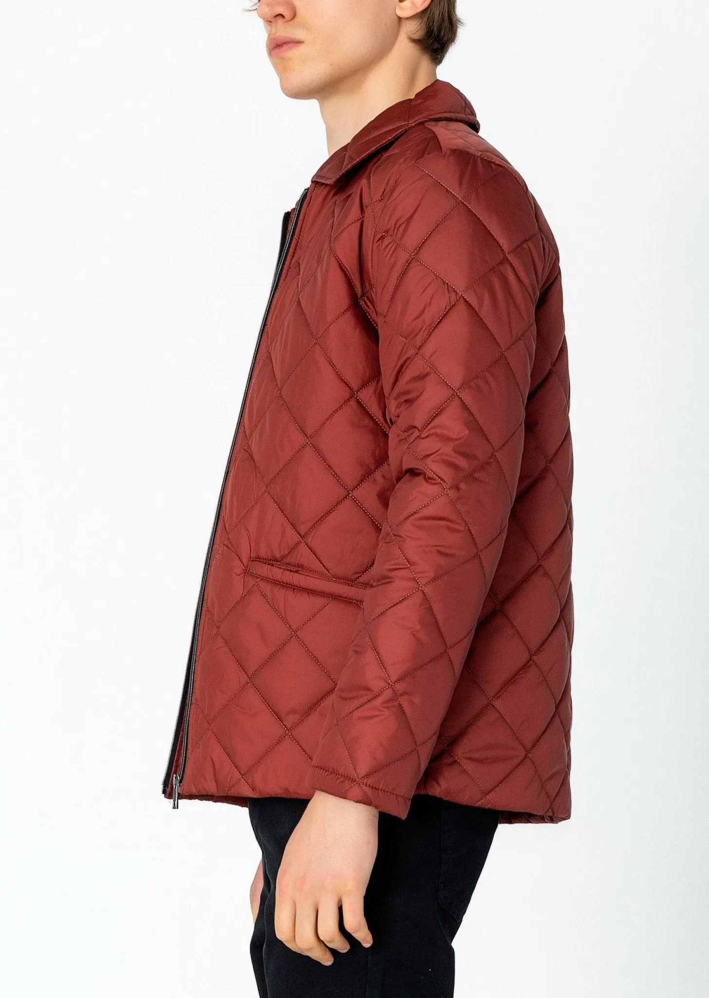 Light Padded Zipper Closure Jacket - Tile