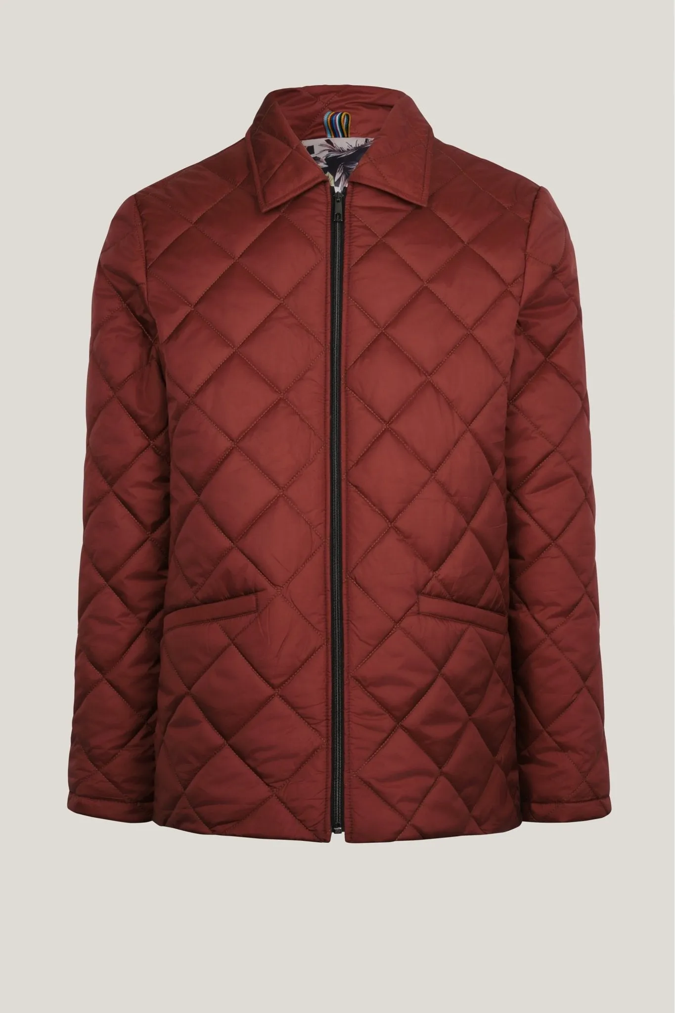 Light Padded Zipper Closure Jacket - Tile