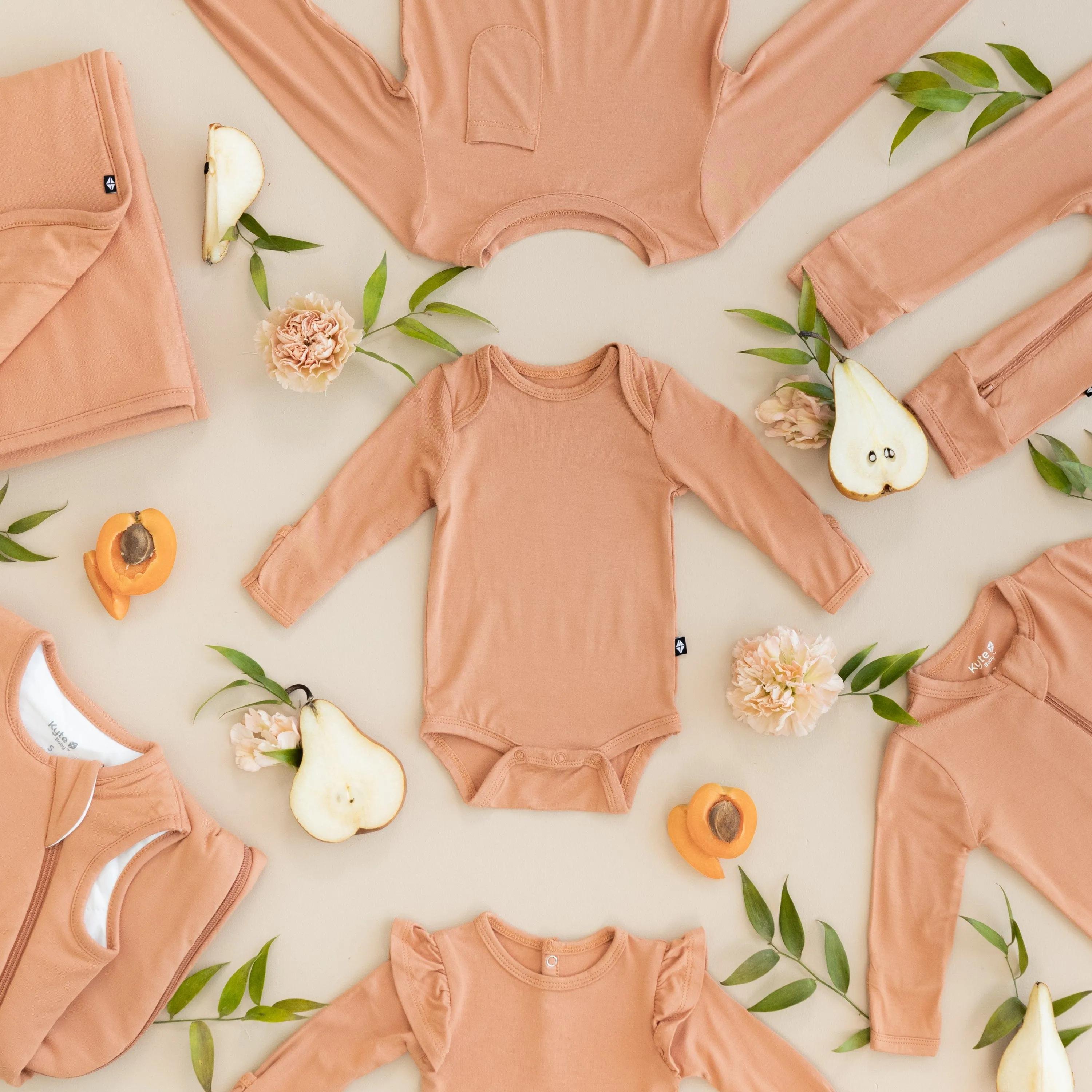 Long Sleeve Bodysuit in Apricot