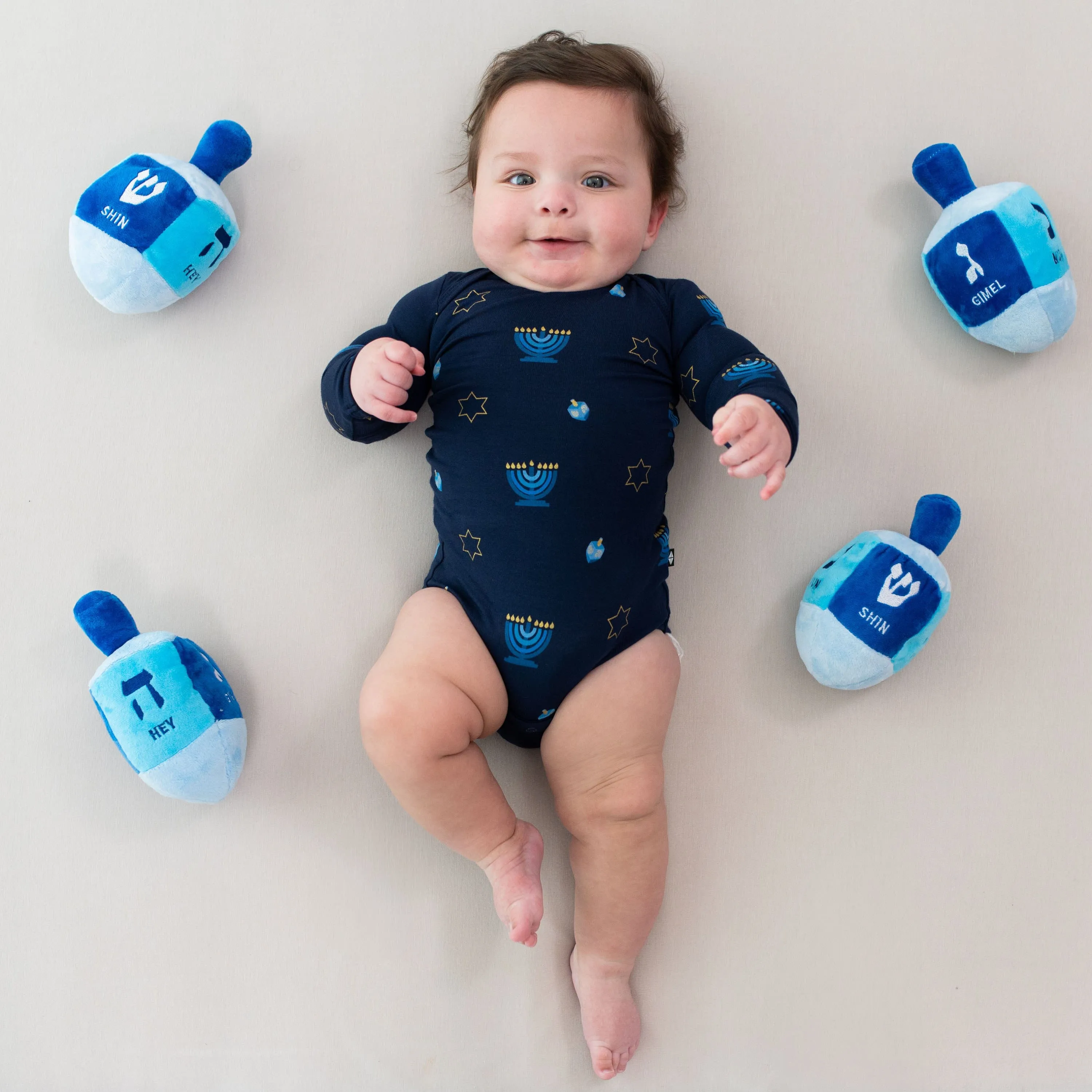 Long Sleeve Bodysuit in Hanukkah