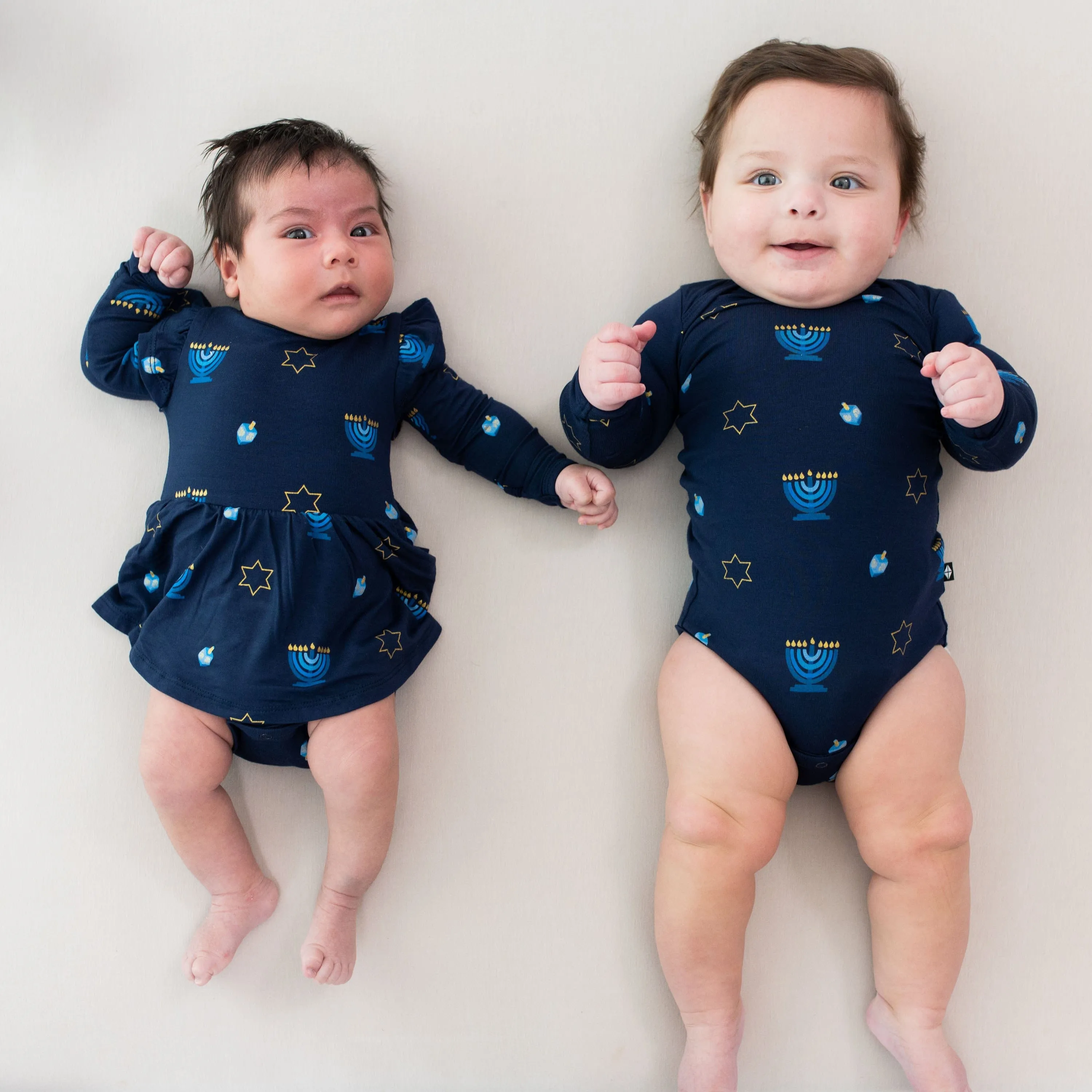 Long Sleeve Bodysuit in Hanukkah