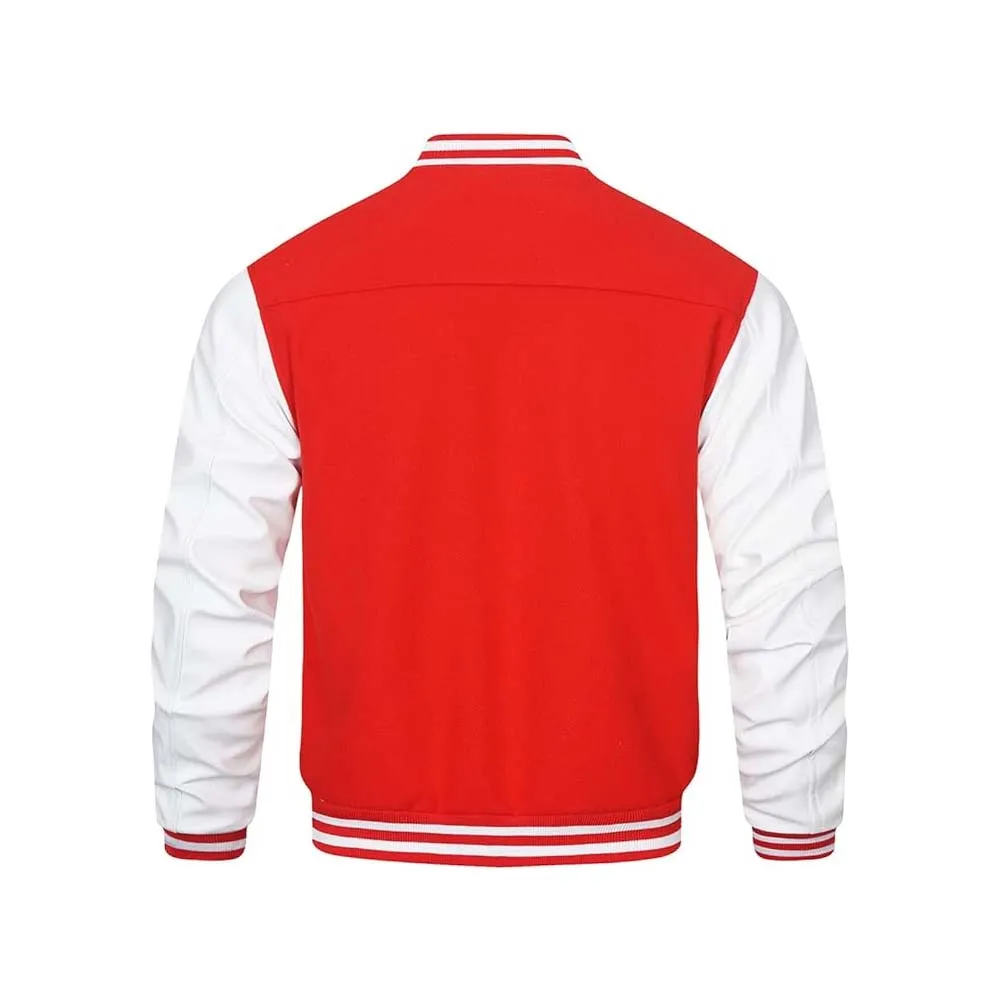 Men's Letterman College Red Varsity Jacket