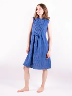 Meredith Sleeveless Dress - Lagoon Plaid