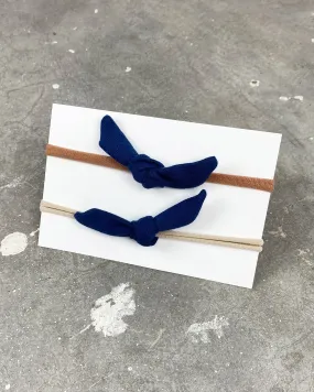 Mini Bow Headband – Organic Navy