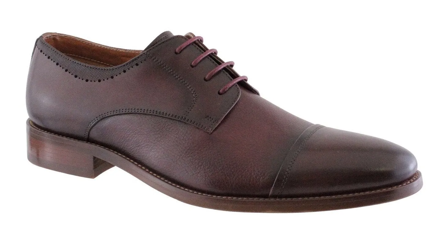 Morgan & Co  Mens Wine Leather Laced Shoe MGN1014