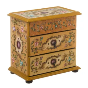 Novica Dune Splendor Reverse-Painted Glass Jewelry Chest