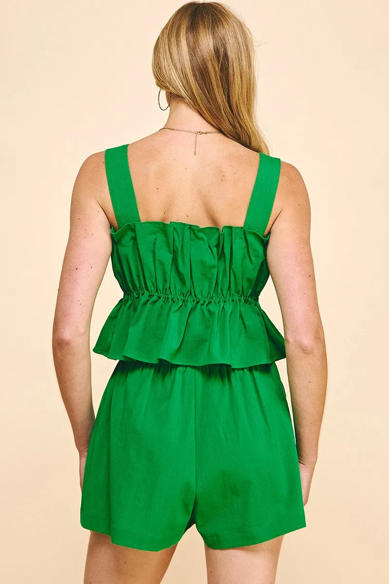 Ruched Tank - Kelly Green