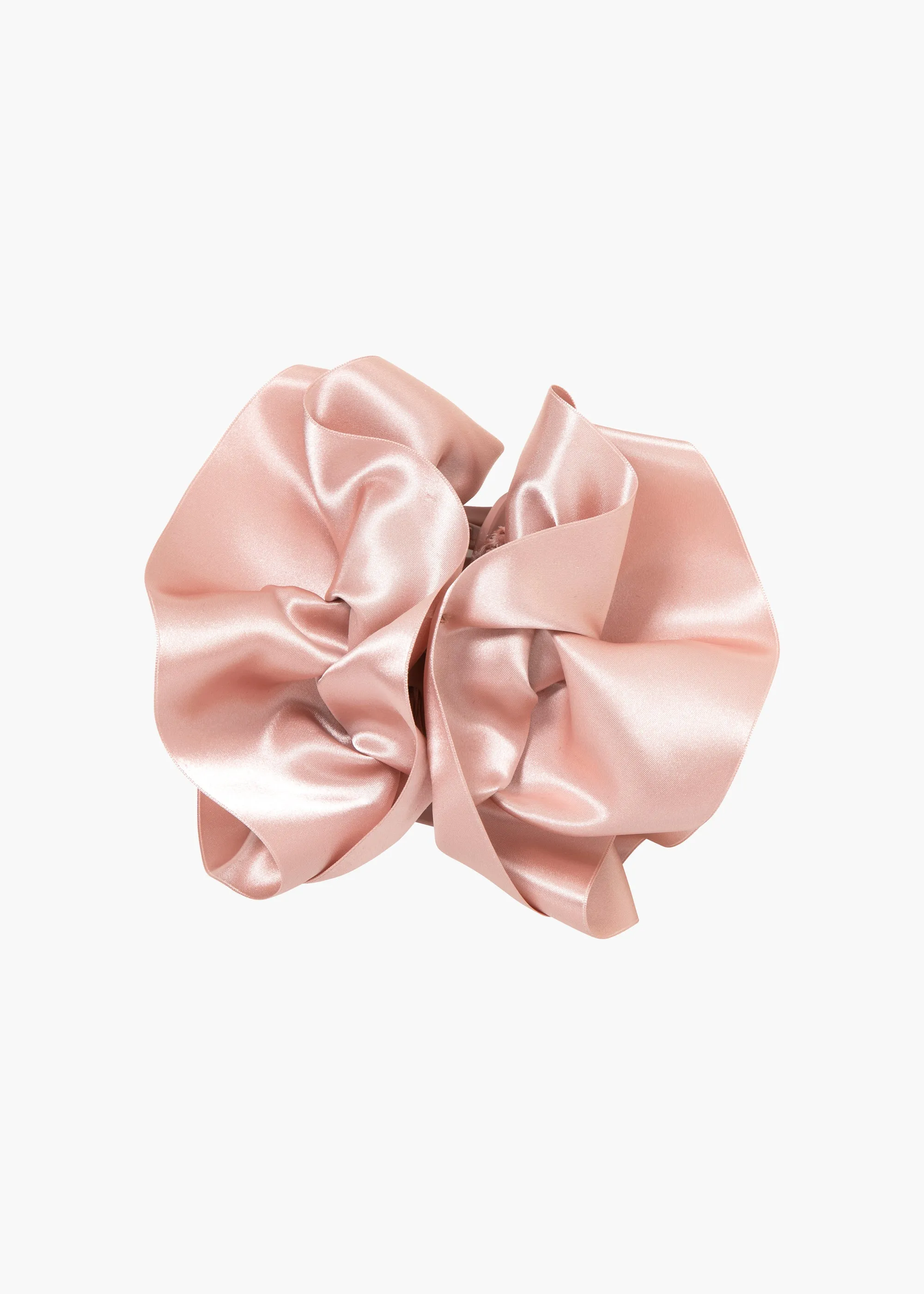 Satin Ruffle Jaw Clip -- Blush