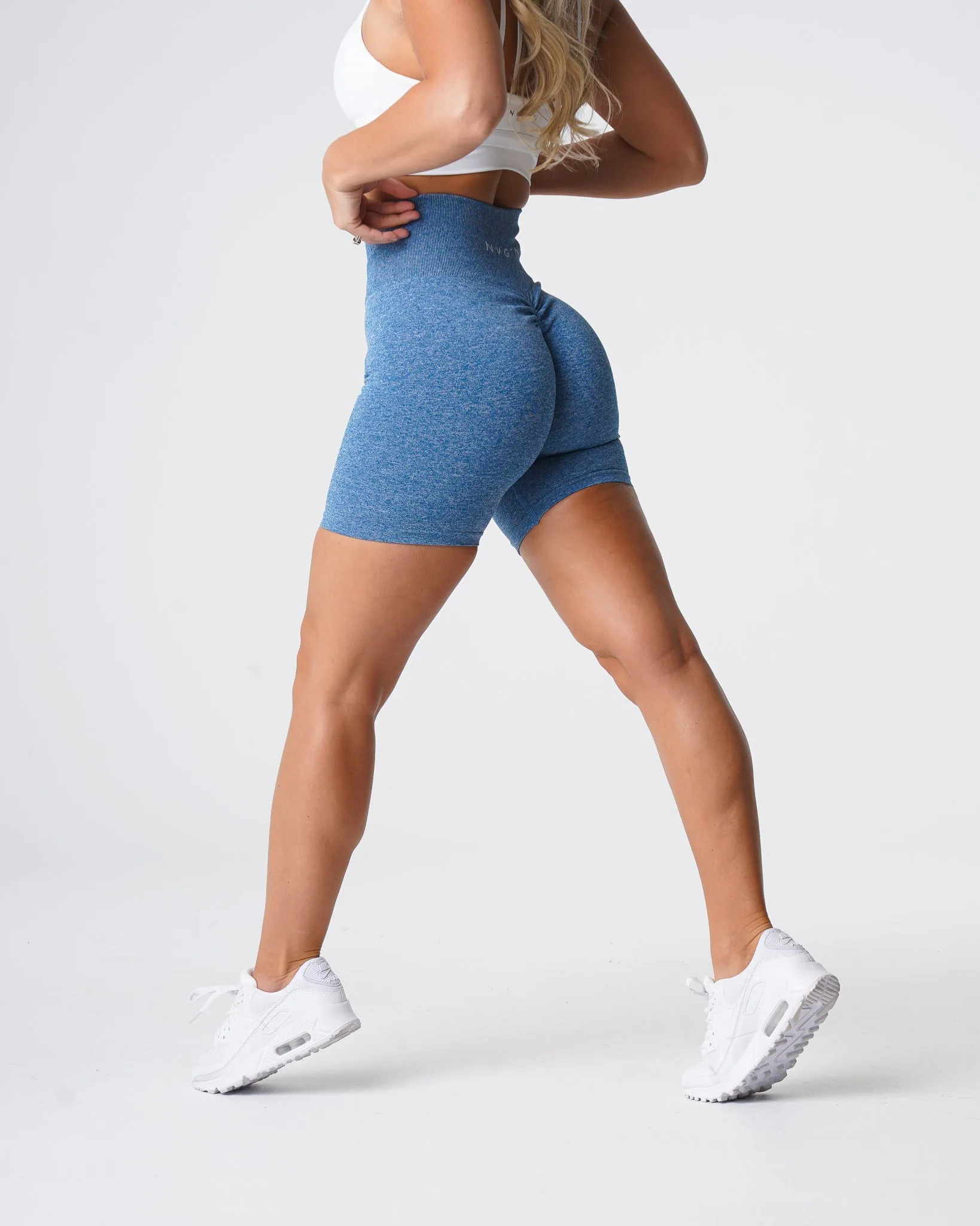 Sky Blue Scrunch Seamless Shorts