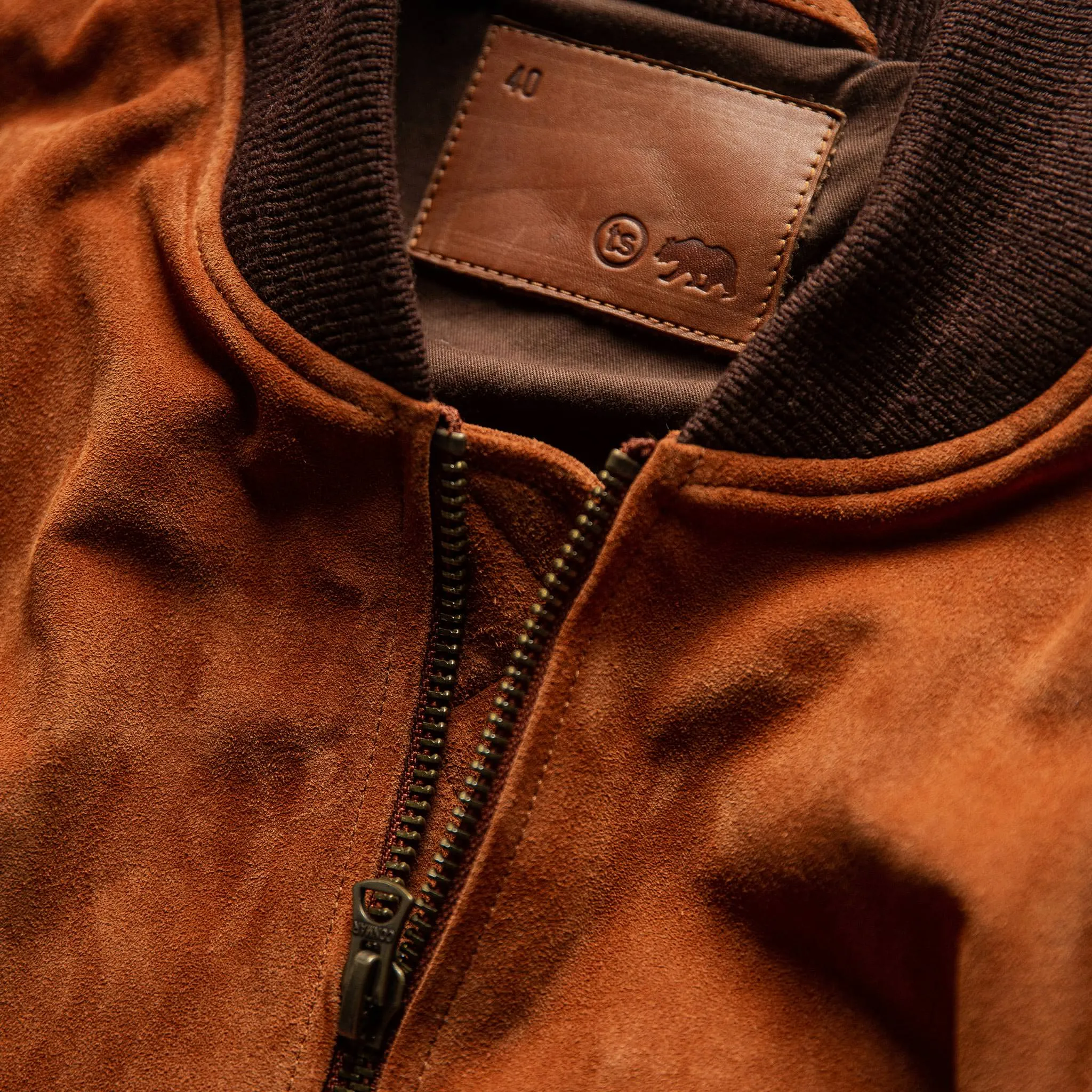 The Bomber Jacket in Whiskey Suede