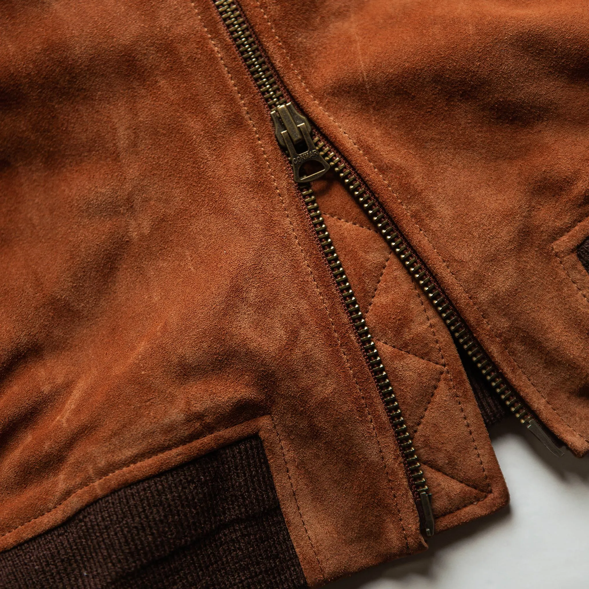 The Bomber Jacket in Whiskey Suede