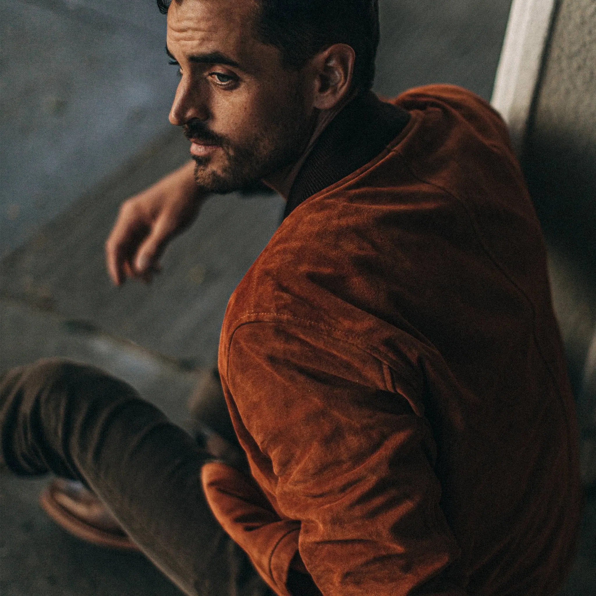 The Bomber Jacket in Whiskey Suede