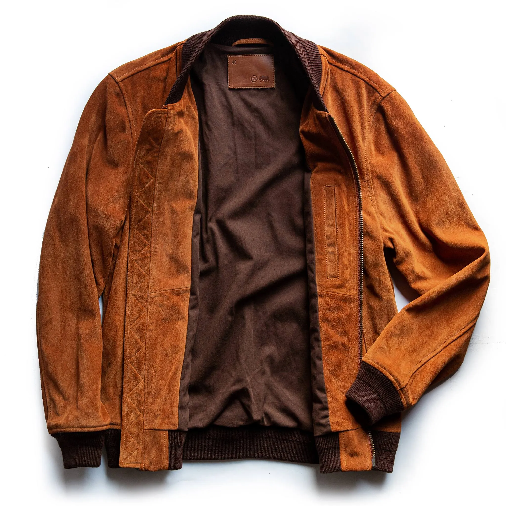 The Bomber Jacket in Whiskey Suede