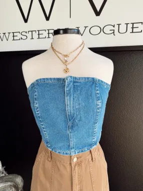 The Wrangler Denim Bustier Top